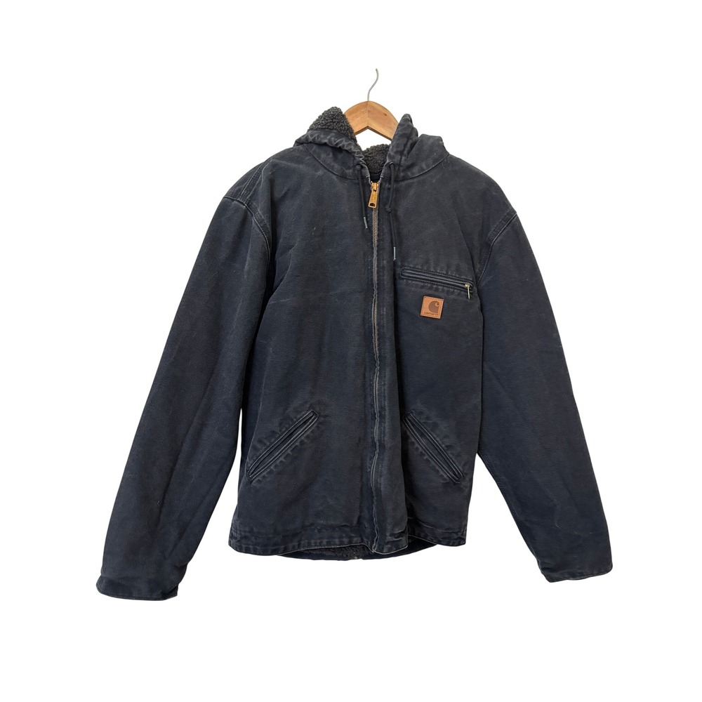 Carhartt Mens Black J141-BLK Sandstone Sierra Sherpa Lined Hooded Jacket Size M